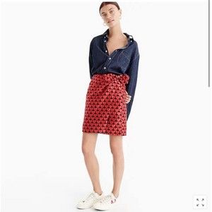 J. Crew Women's Heart Print Faux Wrap Mini Skirt Size 6P